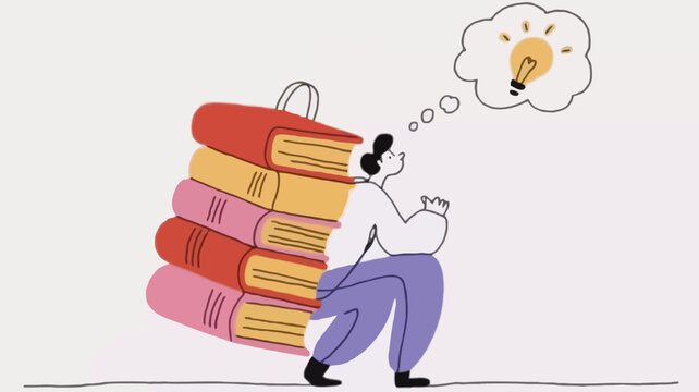 A young student with a backpack designed for educational banners advertisements and promotional materials featuring bright colors and clear typography