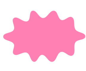 Pink abstract splash shape with smooth wavy edges for decorative stickers, labels and creative graphic design projects