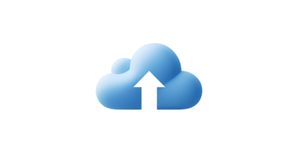 Upload arrow into cloud icon