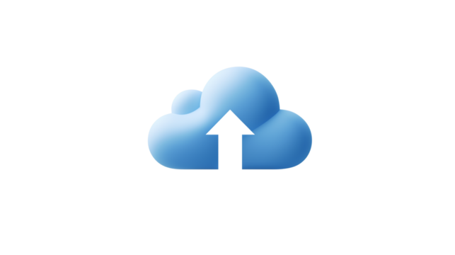 Upload arrow into cloud icon
