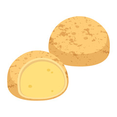 Twin Potato Breads (Gamja-Pan) with Cut Half