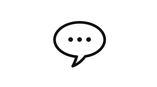 Chat bubble icon, rounded edges