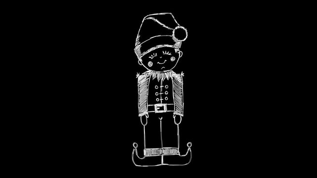A hand drawn outline style Christmas themed bouncy motion sketch. With alpha for easy drag and drop.

