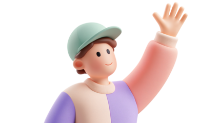 Person with raised hand emoji