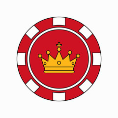 The Royal Crown Emblem on a Casino Chip Symbolizing Royalty and Wealth