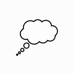 A Simple Outline of a Speech Bubble Representing Thought or an Idea Emerging from the Mind