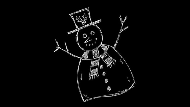 A hand drawn outline style Christmas themed bouncy motion sketch. With alpha for easy drag and drop.
