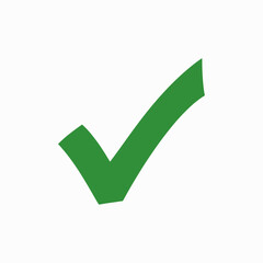 A Bold Green Check Mark Symbol of Approval and Confirmation on a Clean White Background a Simple and Effective Visual Cue