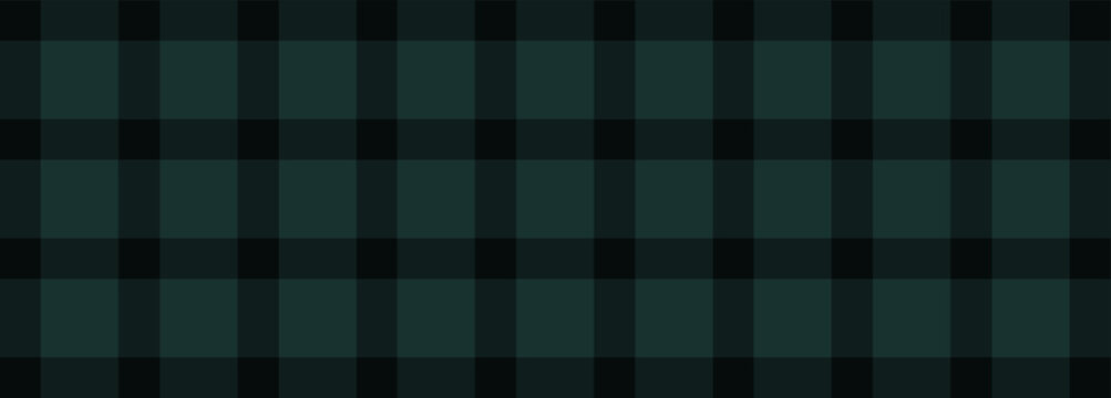 Seamless dark green buffalo plaid pattern with bold checkered squares in deep forest tones, perfect for Christmas, winter d&eacute;cor, textiles, and cozy backgrounds