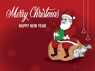 Christmas card with Santa Claus