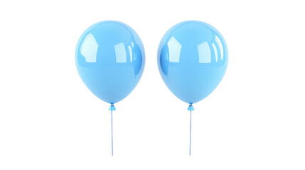 Two Blue Balloons isolated on a transparent background