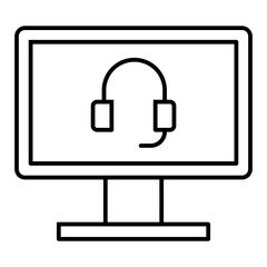 online support line icon with editable stroke