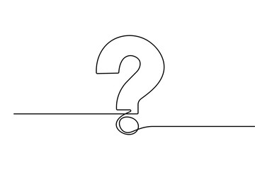 Question mark continuous one line art minimal outline creative symbol vector illustration art
