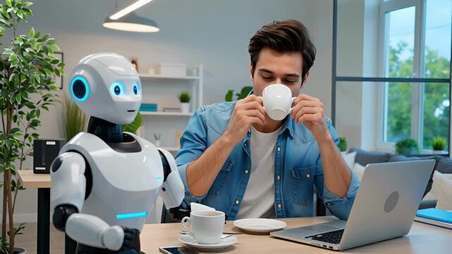 Robot and Human Working Together | AI Assisting Human with Daily Tasks | Future of Robotics and AI
