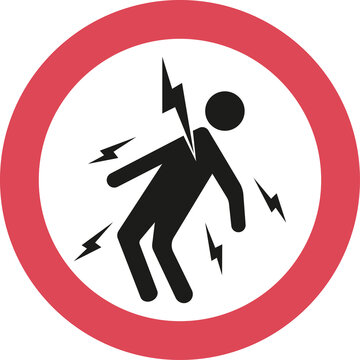 Danger High Voltage Sign Warning Symbol Electrical Hazard Danger of Electrocution Warning Safety Icon