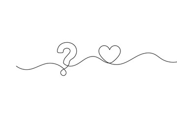 Question mark continuous one line art minimal outline creative symbol vector illustration art
