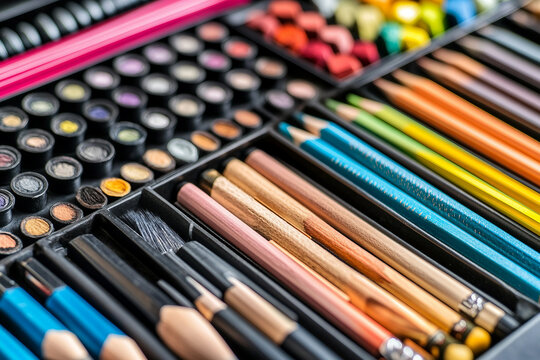 Modern graphic designer using digital palette and tools for creative artwork development with generative AI support - Powered by Adobe