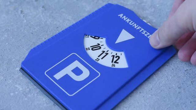 A parking disc, permit, or ticket for measuring time and paying municipal services. A parking disc as a background for your design