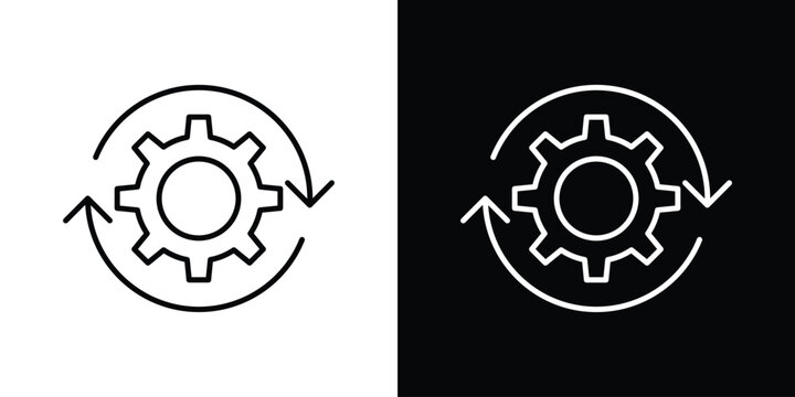 Processing icon outline. Vector isolated pictogram for web