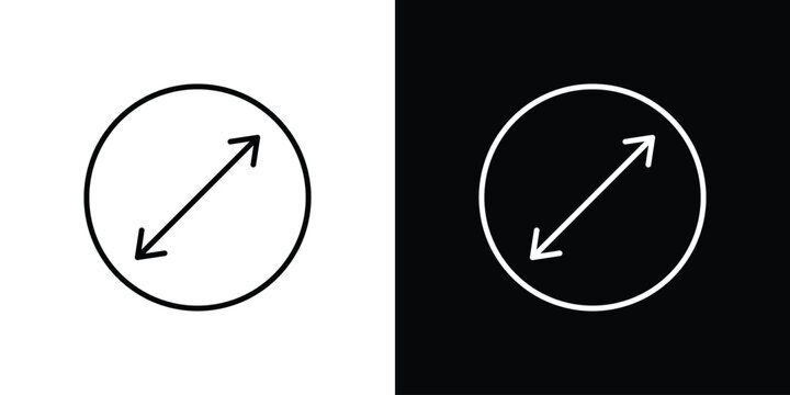 Radius icon outline. Vector isolated pictogram for web