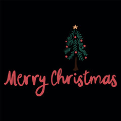 christmas card with christmas tree