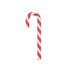Classic red and white striped candy cane 3d render