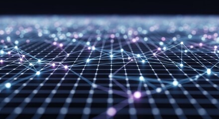 Obraz premium Network grid with glowing nodes and connections 4k ultra full hd background 2025 2026 download