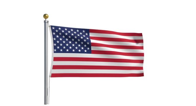 American Flag On A Pole With Golden Finial usa flag - Powered by Adobe
