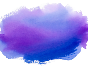  purple blue colored watercolor spot isolated on white background PNG