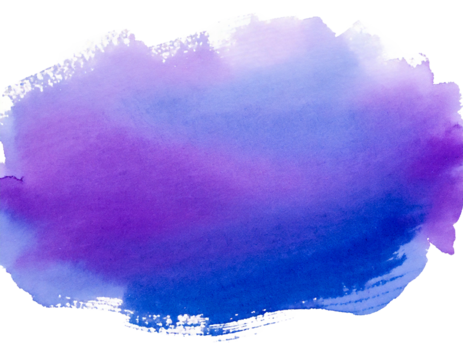  purple blue colored watercolor spot isolated on white background PNG