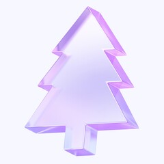christmas tree icon with colorful gradient. 3d rendering illustration for graphic design, ui ux design, presentation or background. shape with glass effect	