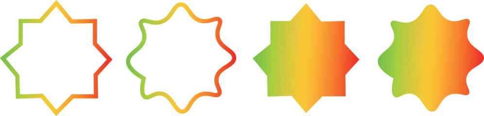 Gradient Colorful Christmas Stars Holiday Card Design Showcasing Artistic Gradient Line Effects on a Minimal White Background