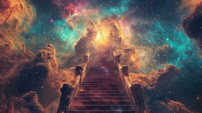 Stairway to Heaven - A Cosmic Journey Through Space and Light.