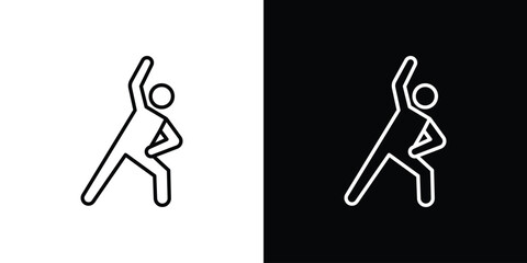 Stretching icon outline. Vector isolated pictogram for web