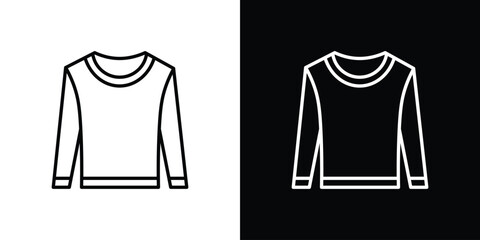 Naklejka premium Sweatshirt icon outline. Vector isolated pictogram for web