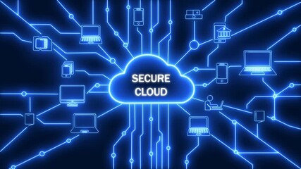 Strategy Network Connection Digital Marketing Concept. Cloud SECURE CLOUD security ensuring data protection and seamless connectivity in a modern digital network infrastructure - Powered by Adobe