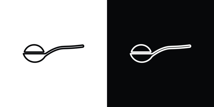 Teaspoon icon outline. Vector isolated pictogram for web
