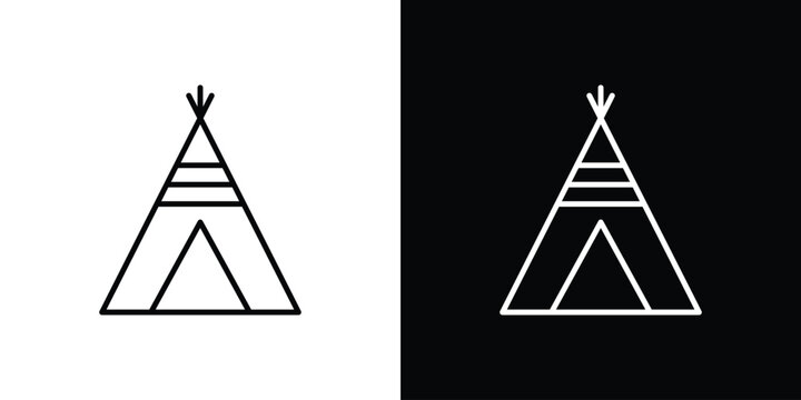Tepee icon outline. Vector isolated pictogram for web
