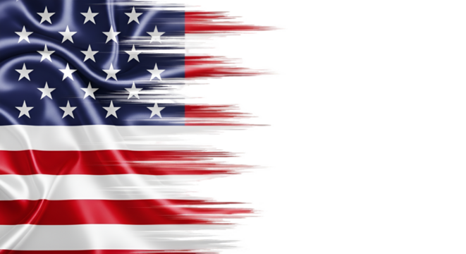 American Flag Dissolving into Abstract Streaks USA flag