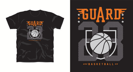Basketball guard team number t-shirt design