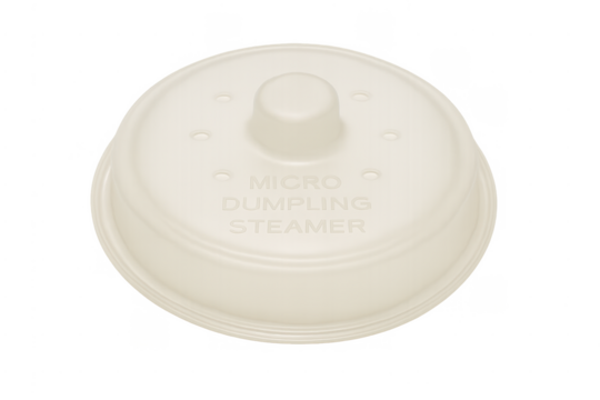White plastic lid for microwave dumpling steamer