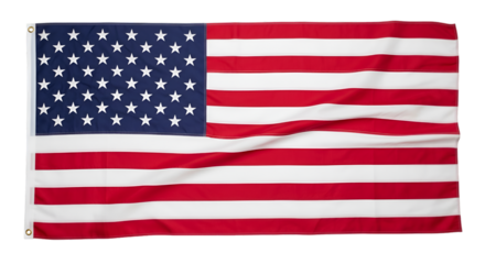 Flat American flag against black background spread out