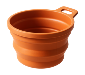 A foldable silicone pot ideal for compact storage in small kitchens.
