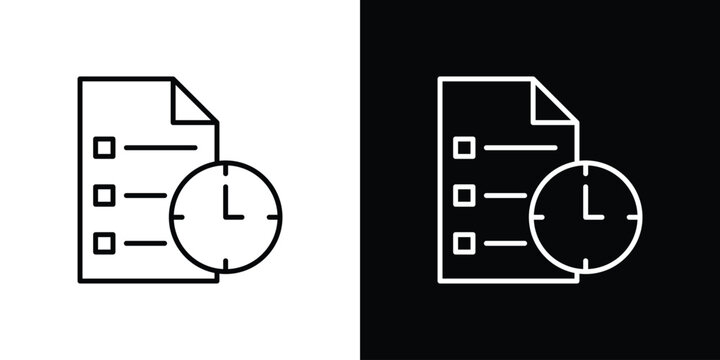 Waiting list icon outline. Vector isolated pictogram for web