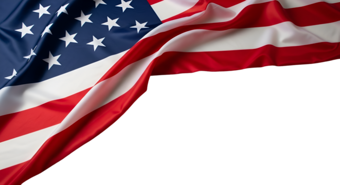 Close-up of American Flag Fabric on Black Background