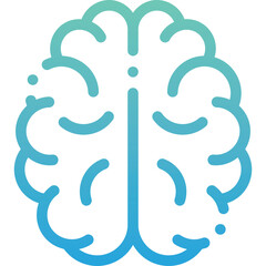 Obraz premium Gradient Blue Brain Icon Symbolizing Intelligence and Cognition With Dots and Lines On Transparent Background