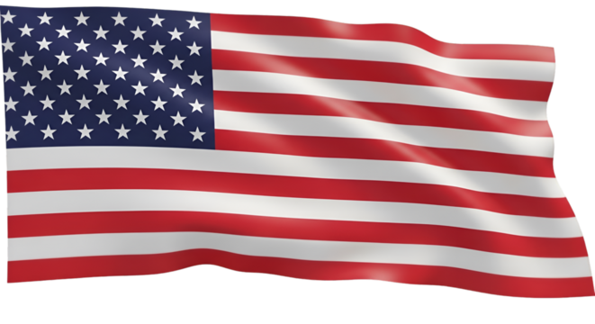 Waving American Flag on Transparent Background usa flag