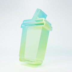 Frosted glass Glass with water icon isolated on white background. Soda drink glass with drinking straw. Fresh cold beverage symbol. Minimalism concept. 3D render illustration