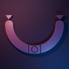 Purple Sausage icon isolated on purple-blue background. Grilled sausage and aroma sign. Minimalism concept. 3D render illustration