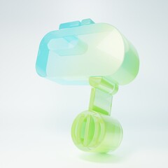 Frosted glass Electric mixer icon isolated on white background. Kitchen blender. Minimalism...